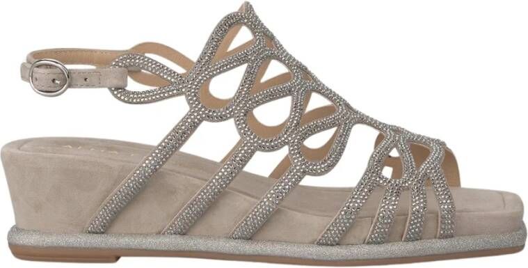 Alma en Pena Glitter Platform Sandal Gray Dames