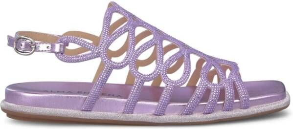 Alma en Pena Glitter Platte Sandaal Purple Dames