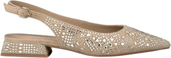 Alma en Pena Glitter Platte Schoen Beige Dames