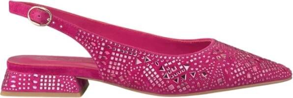 Alma en Pena Glitter Platte Schoen met Gesp Sluiting Pink Dames