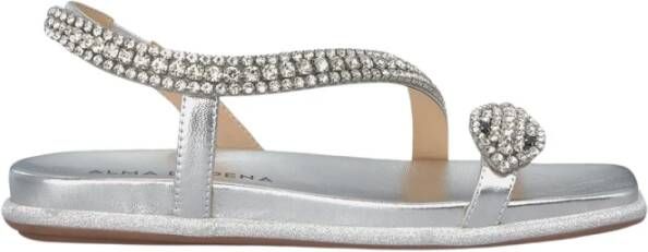 Alma en Pena Glitter Slang Platte Sandaal Gray Dames