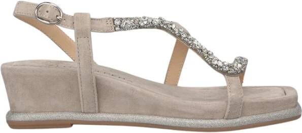 Alma en Pena Glitter Sleehak Sandaal met Strass Band Gray Dames