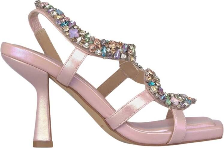 Alma en Pena Glitter Snake Heel Sandal Pink Dames