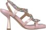 Alma en Pena Glitter Snake Heel Sandal Pink Dames - Thumbnail 1