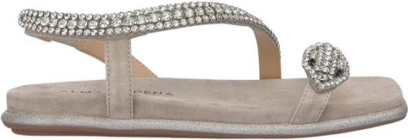 Alma en Pena Glitter Sole Flat Sandal Gray Dames