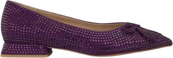 Alma en Pena Glitter Strik Ballerina Flats Purple Dames