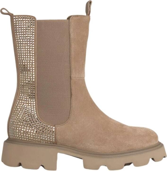 Alma en Pena Glitter track bootie Brown Dames