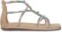 Alma en Pena Beige Strass Sandalen met Gevlochten Banden Multicolor Dames - Thumbnail 1