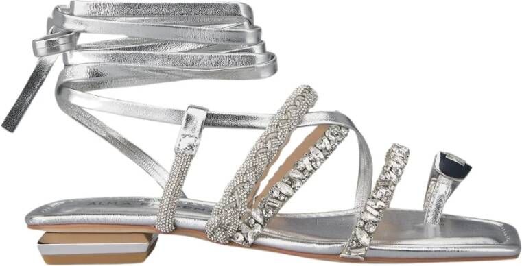 Alma en Pena Griekse stijl Knotted Strap Sandaal Gray Dames