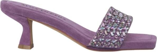 Alma en Pena Hak Sandaal met Strass Band Purple Dames