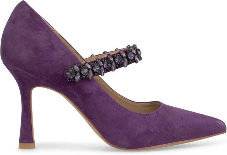 Alma en Pena Hoge hak schoen met strass Purple Dames