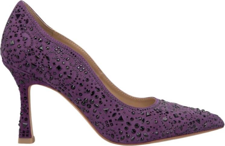 Alma en Pena Hoge hak schoen met strass Purple Dames