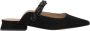 Alma en Pena Jeweled Pointed Flat Mule Black Dames - Thumbnail 1