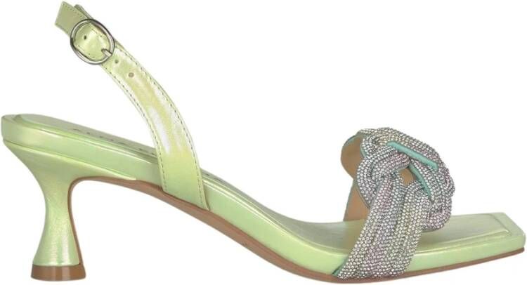 Alma en Pena Knotted Band Heeled Sandal Green Dames