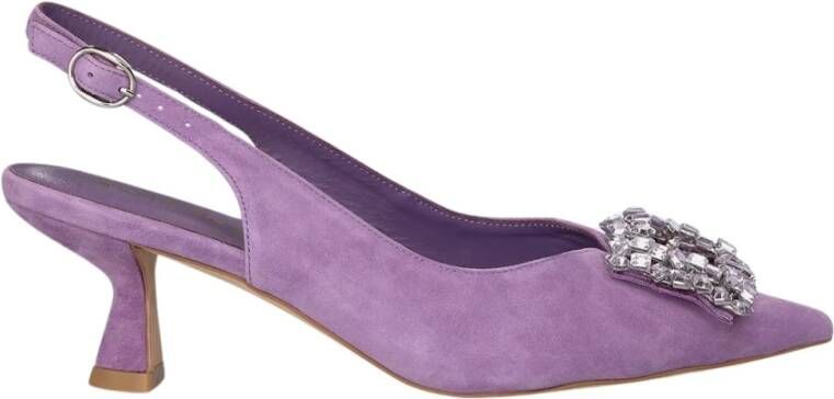 Alma en Pena Kristal Broche Hak Schoen Purple Dames