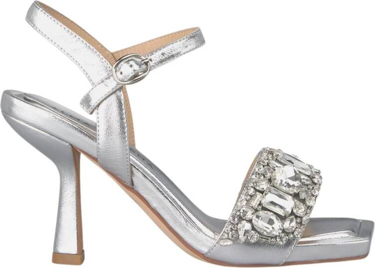 Alma en Pena Kristal Detail Hak Sandaal Gray Dames