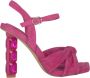 Alma en Pena Kristal Knoop Hak Sandaal Pink Dames - Thumbnail 1