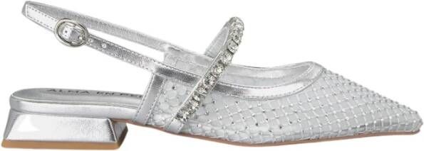 Alma en Pena Kristal Mesh Plat Schoen Gray Dames