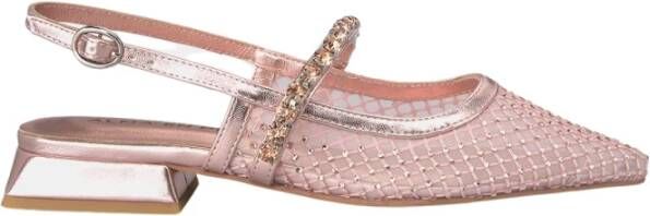 Alma en Pena Kristal Mesh Platte Schoen Pink Dames