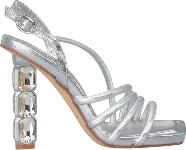 Alma en Pena Kristal Strappy Hak Sandaal Gray Dames