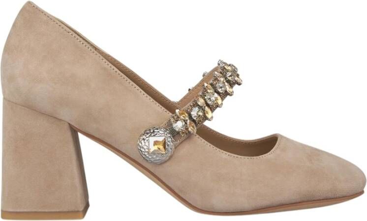 Alma en Pena Kristalband Hak Schoen Beige Dames