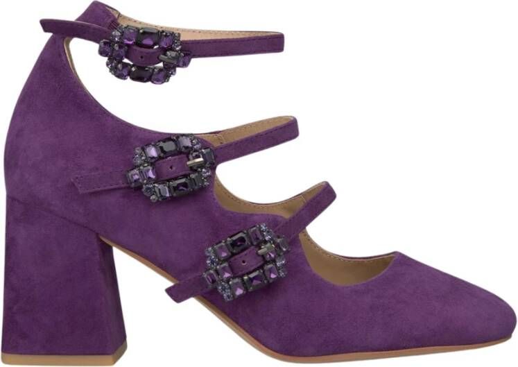 Alma en Pena Kristallen gesp hak schoen Purple Dames