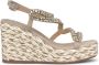 Alma en Pena Kruisband Strass Sandaal Beige Dames - Thumbnail 1