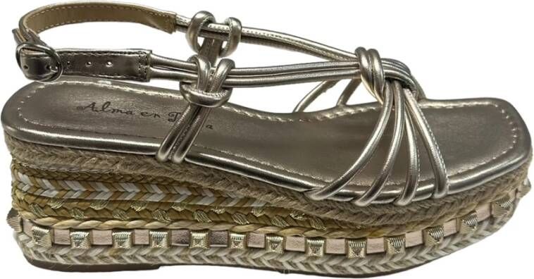 Alma en Pena Leren Hoge Hak Sandalen Rubberen Zool Brown Dames