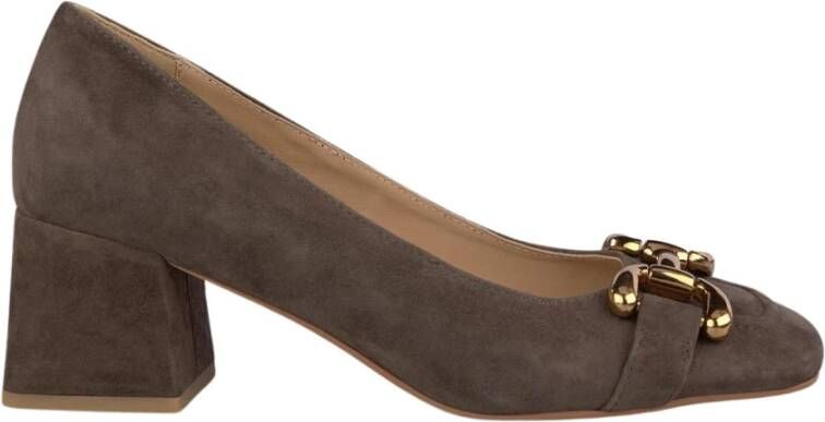 Alma en Pena Leren pumps met vierkante neus Brown Dames