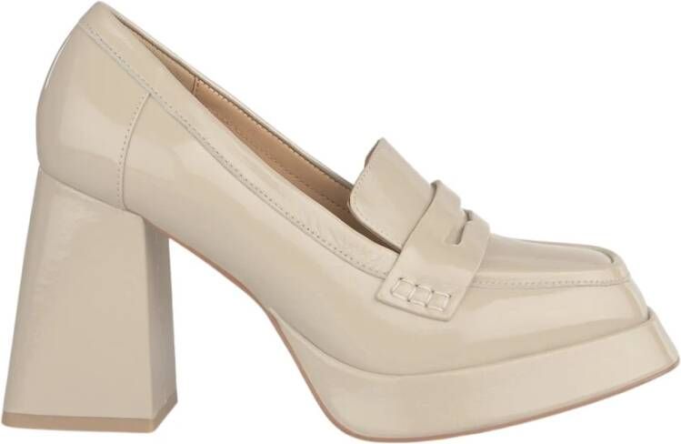 Alma en Pena Pumps met vierkante neus en blokhak Brown Dames