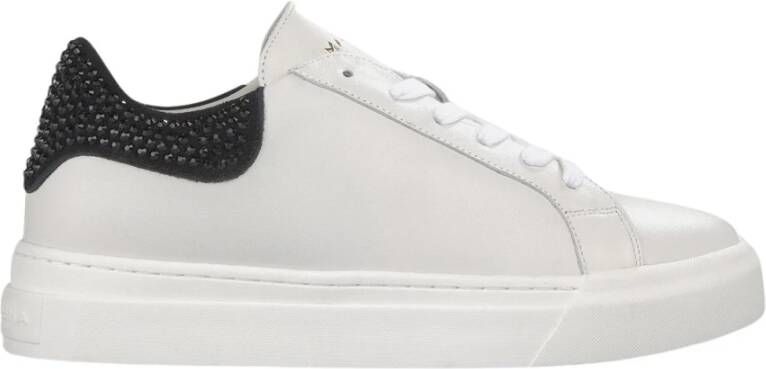 Alma en Pena Leren sneaker met strass detail White Dames