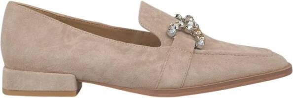 Alma en Pena Loafer met strass gespen Beige Dames