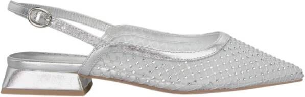 Alma en Pena Mesh Rhinestone Platte Schoen Gray Dames