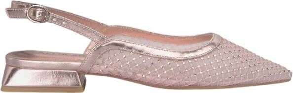 Alma en Pena Mesh Rhinestone Platte Schoen Pink Dames