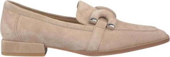 Alma en Pena Metalen detail vierkante neus mocassin Beige Dames