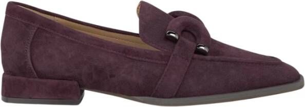 Alma en Pena Metalen Detail Vierkante Neus Mocassin Purple Dames