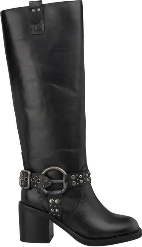 Alma en Pena Metallic circle heel boot Black Dames