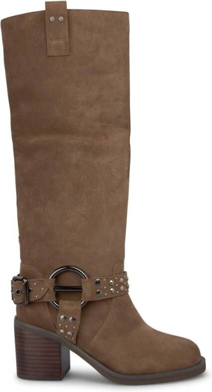 Alma en Pena Metallic circle heel boot Brown Dames