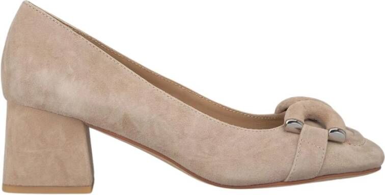 Alma en Pena Metallic detail blokhak schoen Beige Dames