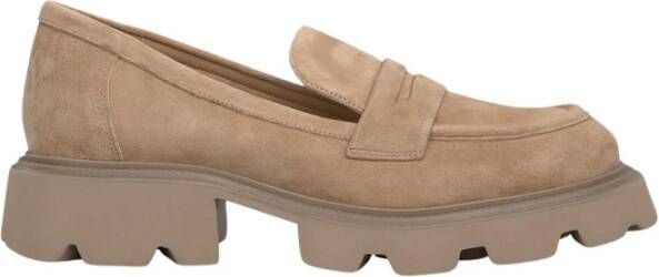 Alma en Pena Mocassin met plat platform Brown Dames