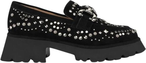 Alma en Pena Mocassin met platform studs Black Dames