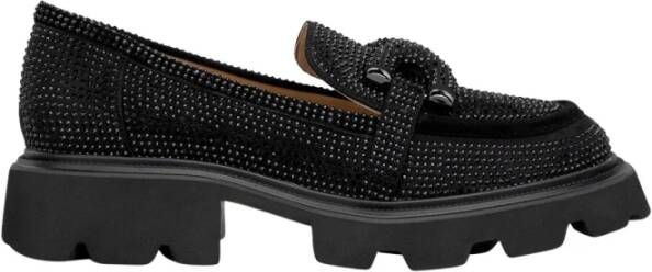 Alma en Pena Mocassin zoolspoor glitter Black Dames