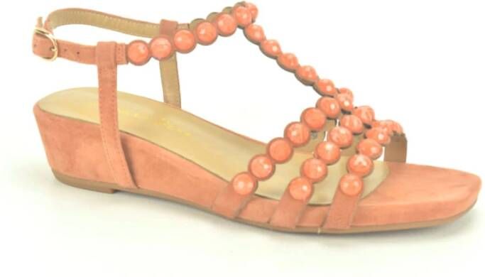 Alma en Pena Oranje Sand Parel Wedges Orange Dames