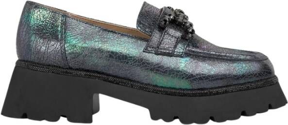 Alma en Pena Plateau loafer met strass Blue Dames