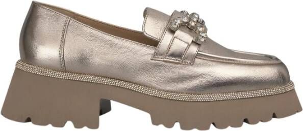 Alma en Pena Plateau loafer met strass Gray Dames