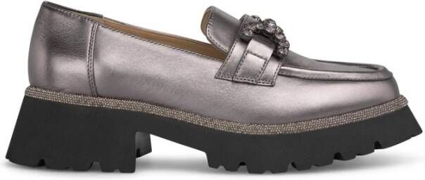 Alma en Pena Plateau loafer met strass Gray Dames