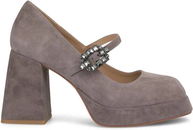 Alma en Pena Plateau schoen gesp strass Gray Dames