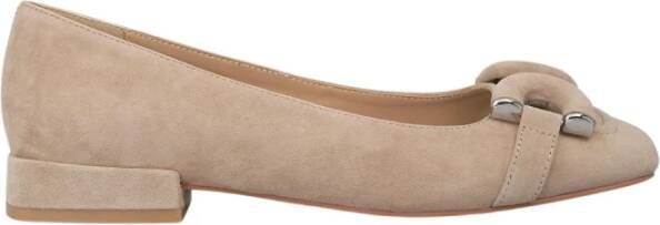 Alma en Pena Platte ballerina met ronde neus detail Beige Dames