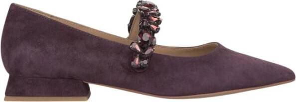 Alma en Pena Platte ballerina met strass band Purple Dames