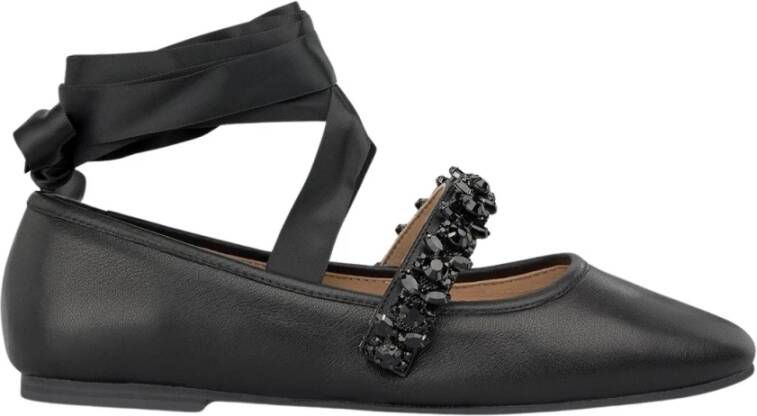 Alma en Pena Platte ballerina met strik Black Dames